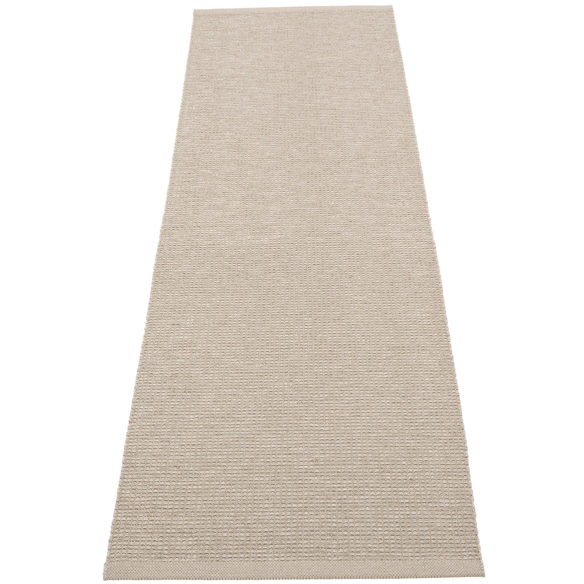 Pappelina Emm gulvtæppe 240 x 70 cm i farven linen/linen med grafisk mønster