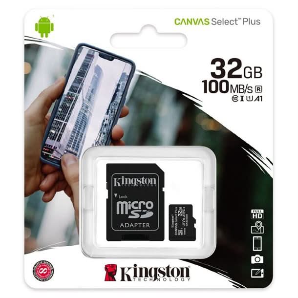 Se Kingston Canvas Select Plus microSD (microSDHC) - 32GB class 10 - Elektronik > SD Kort - Kingston - Spotshop ✔ Kæmpe udvalg i  Kingston ✔ Hurtig levering: 1 - 2 Hverdage samt billig fragt - Varenummer: SPSH-SDCS232GB og barcode / Ean: &