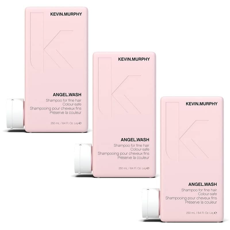 Pakke med tre flasker Kevin Murphy Angel Wash shampoo à 250 ml