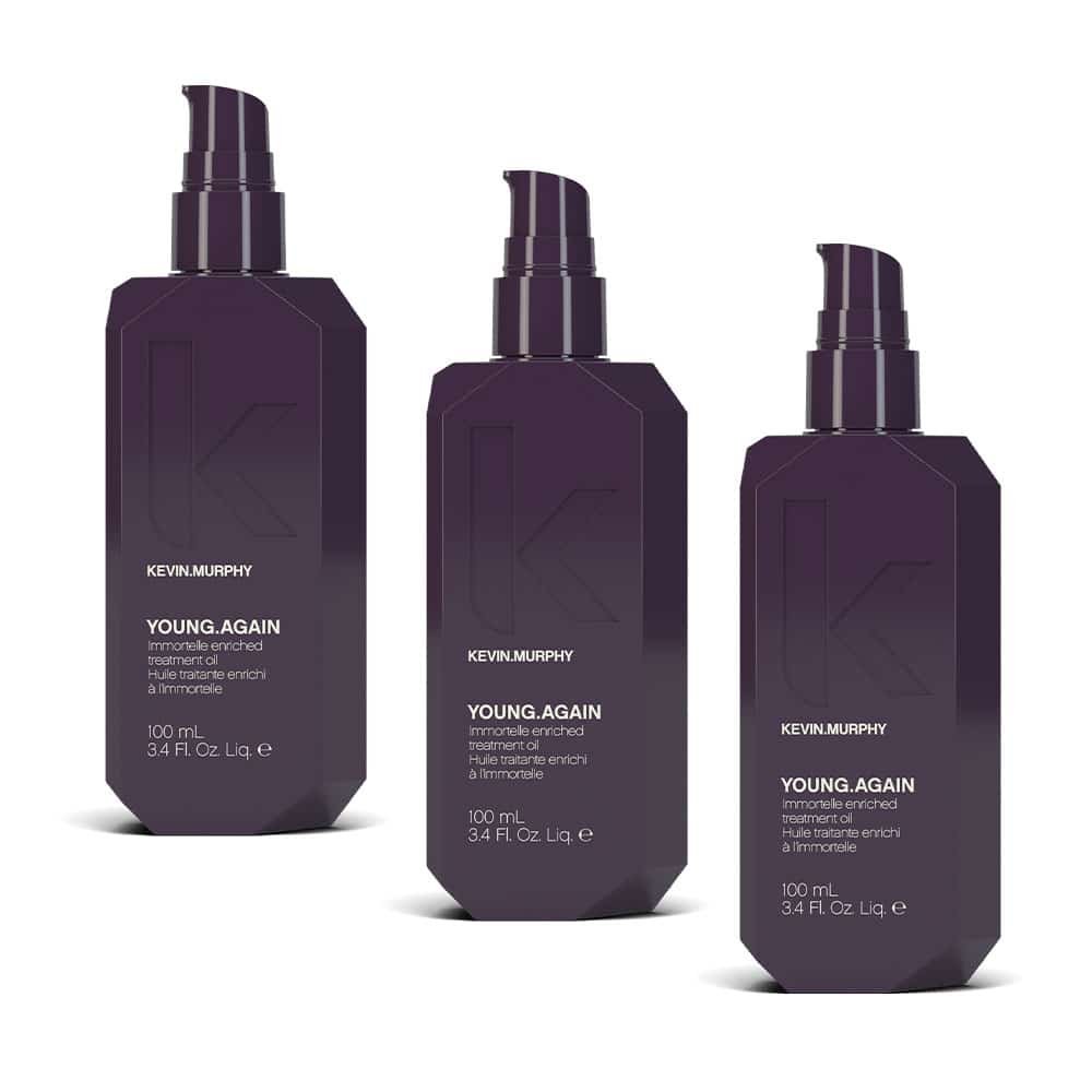 Pakke med tre flasker Kevin Murphy Young Again hårolie à 100 ml
