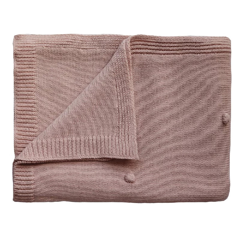 Mushie strikket babytæppe i designet Dots Blush