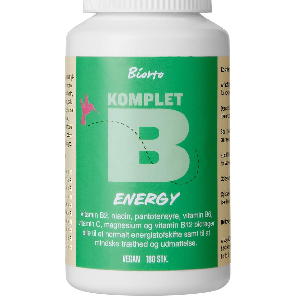 Pakning med Biorto Komplet B Energy B-vitaminer, 180 kapsler