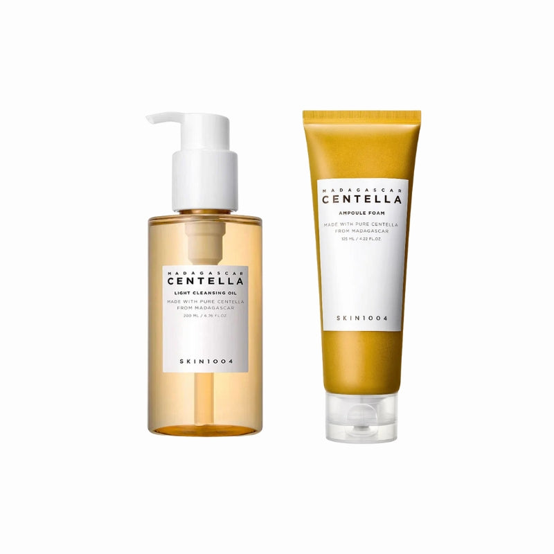 Flaske med SKIN1004 Madagascar Centella Light Cleansing Oil, let koreansk renseolie