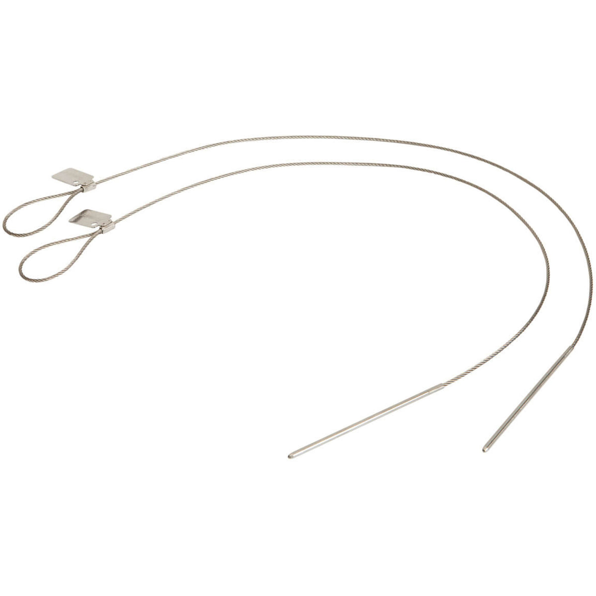 To fleksible FireWire grillspyd fra Big Green Egg med wire og stift i rustfrit stål