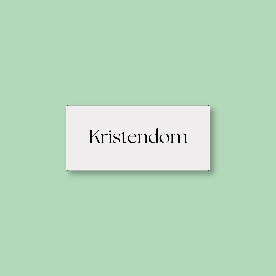 Grå magnetisk ToDoodle skemabrik til faget Kristendom