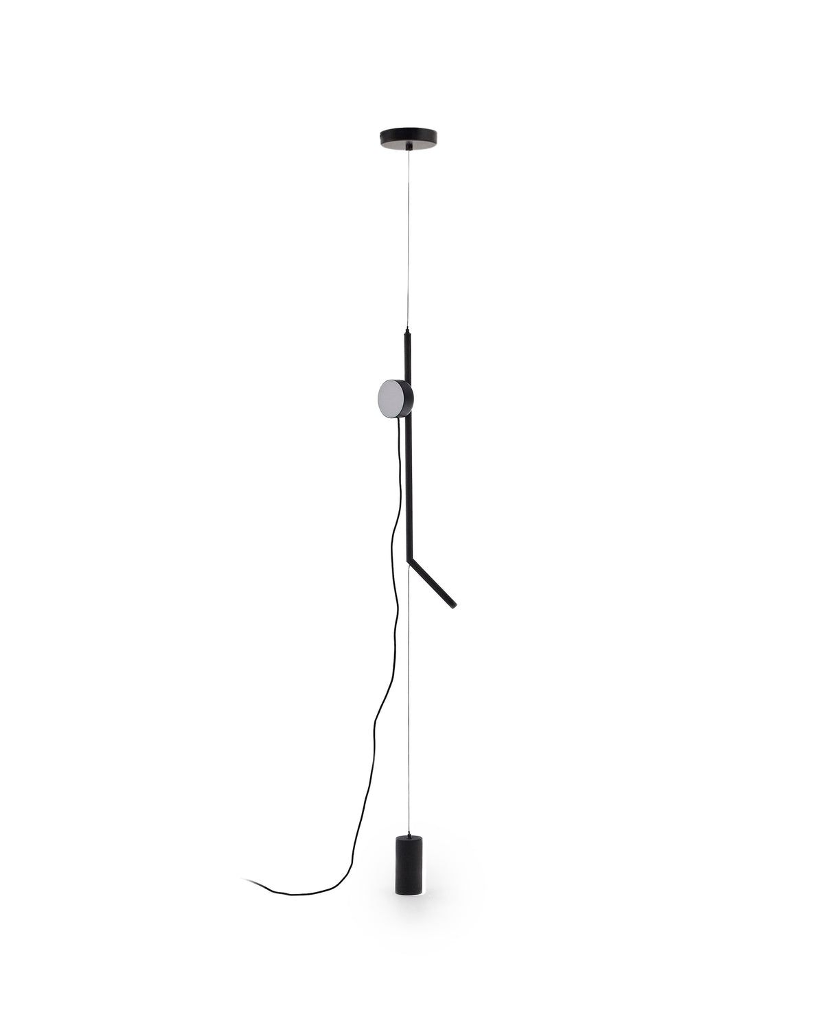 Sort metal gulv til loft lampe Orey fra Kave Home med spotlight
