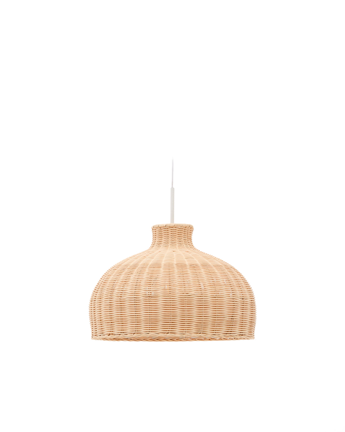 Kave Home Ennia rund lampeskærm i lys natur rattan, Ø38 cm
