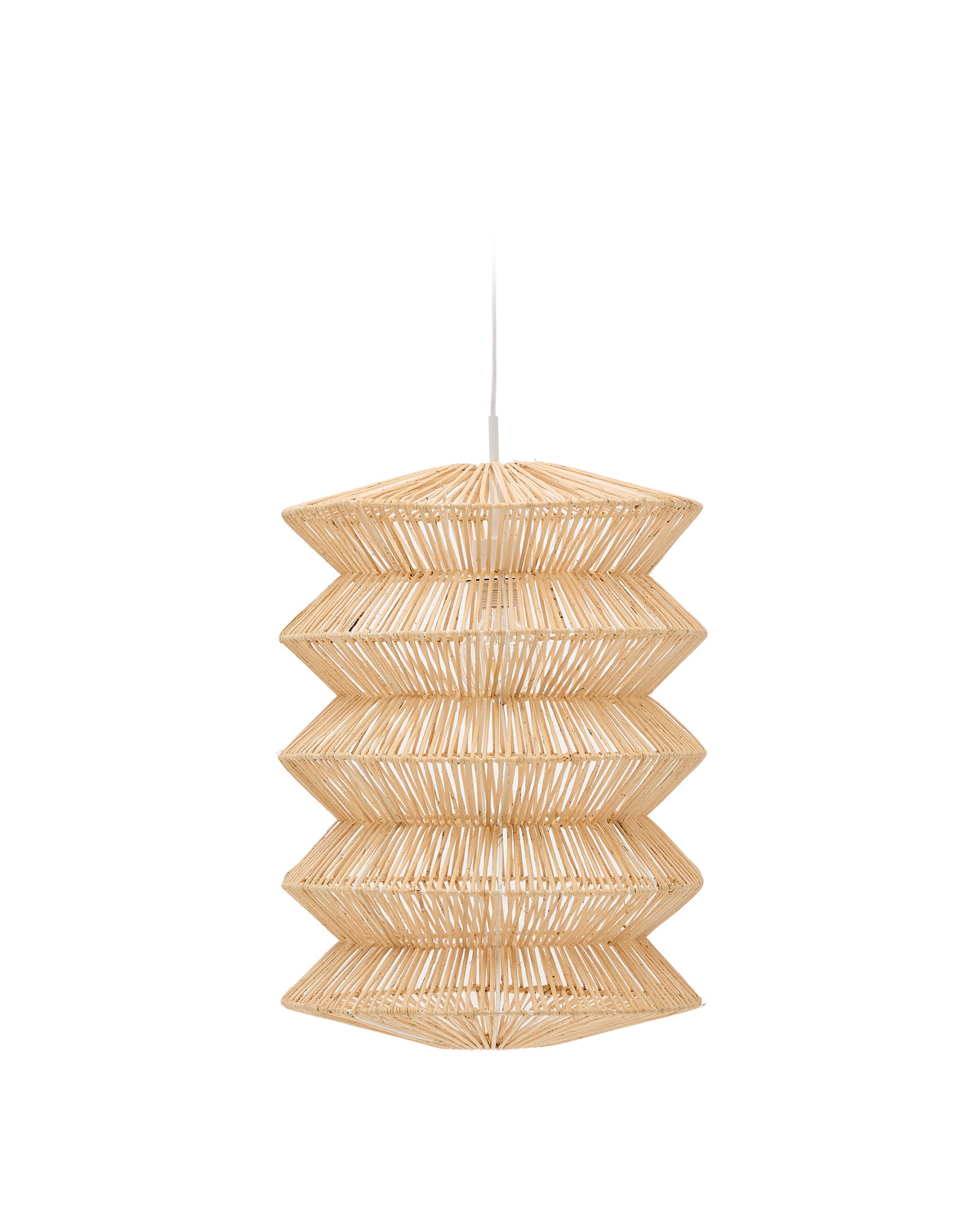 Kave Home Dakit X loftslampeskærm i lys natur rattan, 40x54 cm