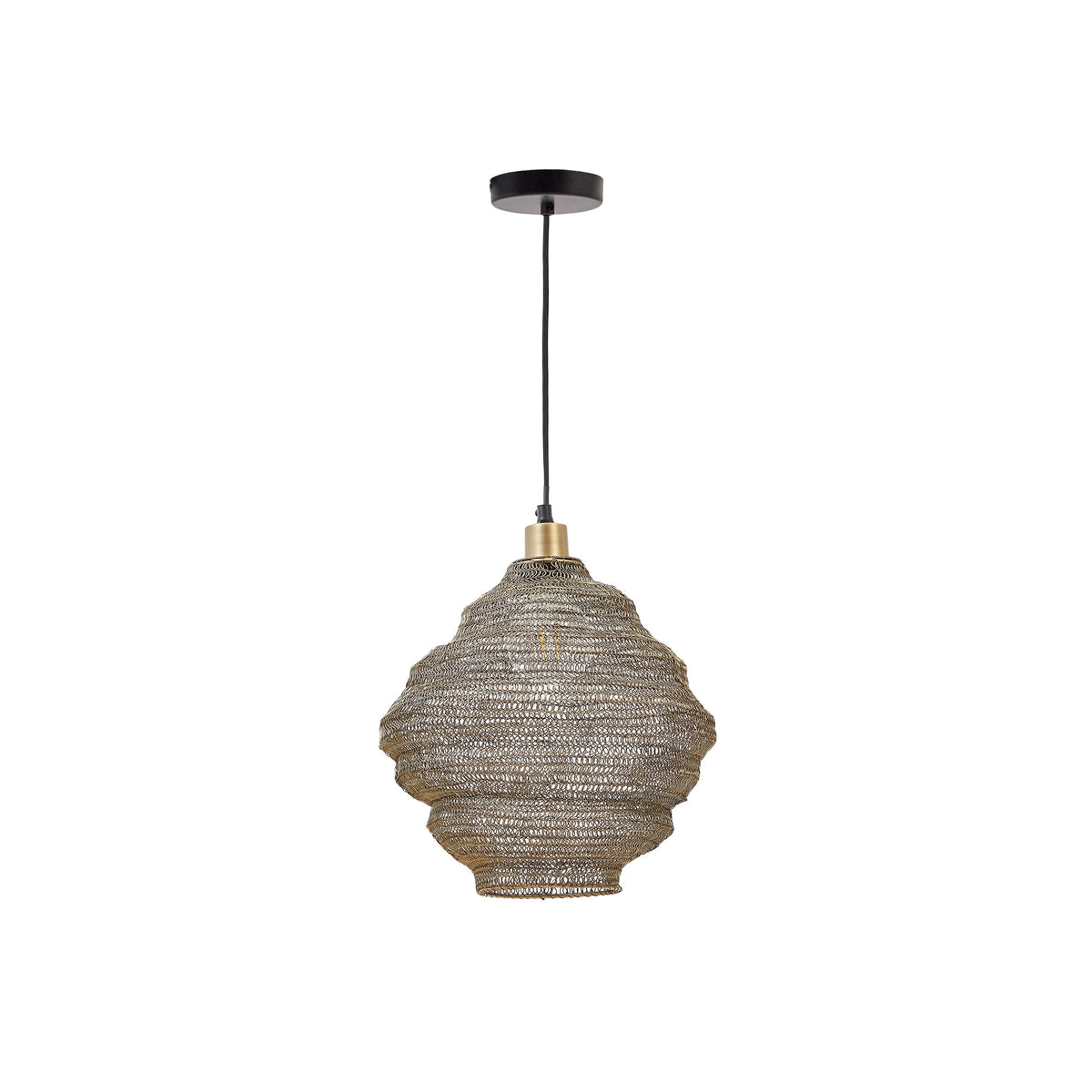 Kave Home Sarraco rund loftlampe i guldfarvet jern med diameter på 30 cm