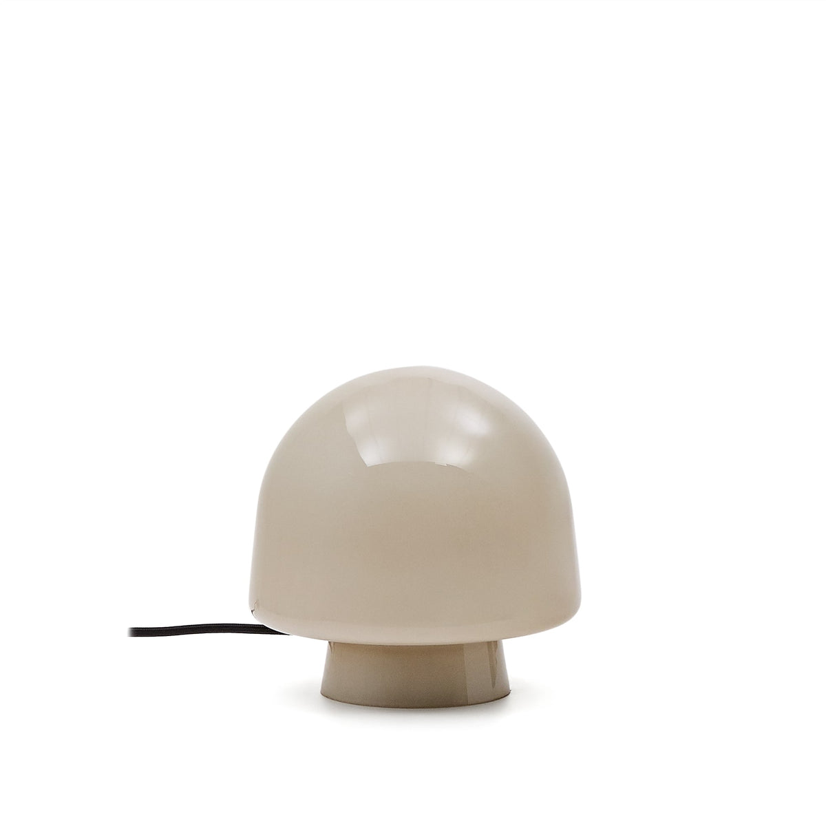 Kave Home Reig rund bordlampe i grå glas, diameter 20 cm