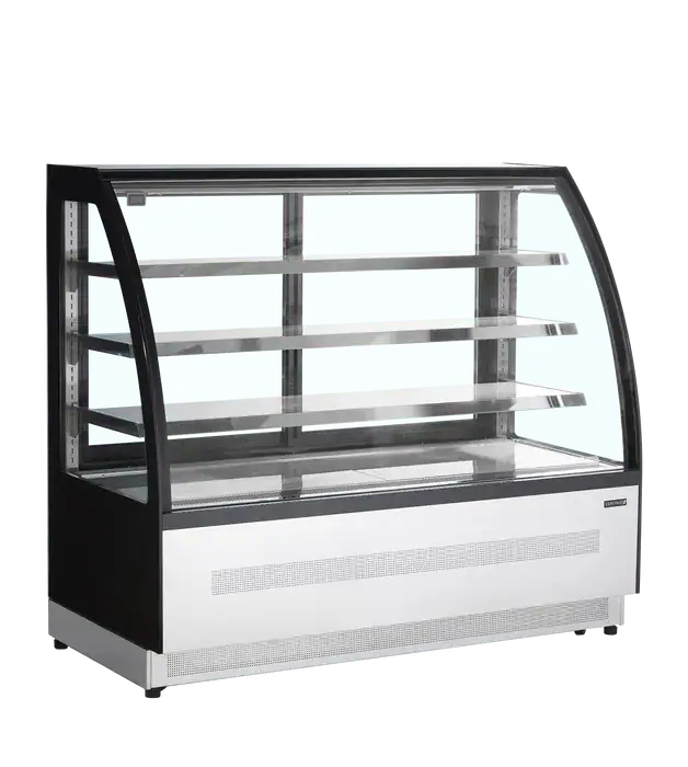 Tefcold LPD1500C sort displaykølemontre i rustfrit stål, 1505 mm bred