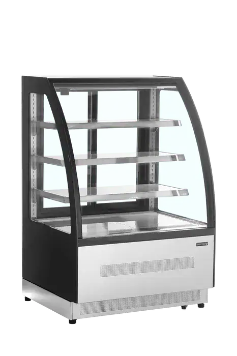 Sort Tefcold LPD900C displaykølemontre med glasfront, 905 mm