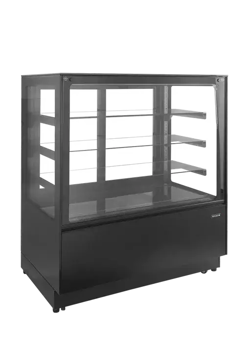 Tefcold PDA3-CTF120B-1 sort patisseri- og kagemontre, 1200 mm bred