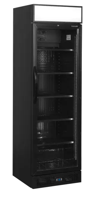 Tefcold CEV435CP BLACK sort flaskekøleskab med lystop
