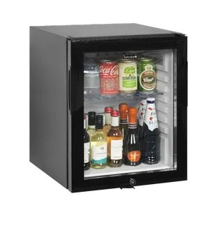 Tefcold TM35GC sort minibar med glasdør på 24 liter
