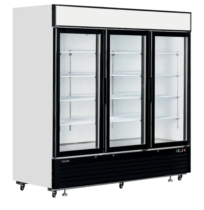 Hvid Tefcold LGC7500 displaykøler med tre glasdøre