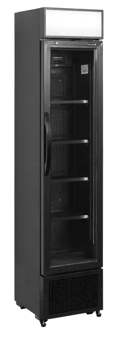 Tefcold FSC175H BLACK smalt sort flaskekøleskab med lystop