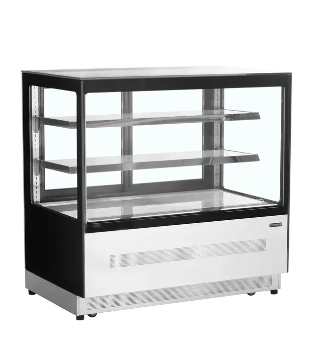 Sort Tefcold LPD1200F kølemontre i rustfrit stål, 1205 mm
