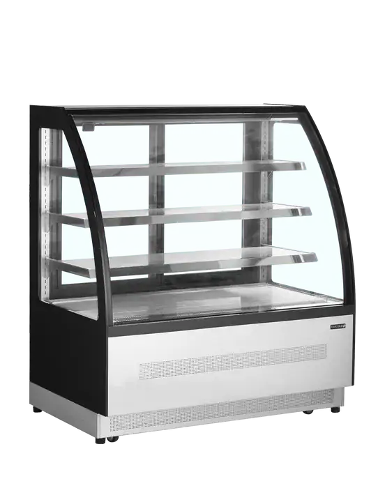 Sort Tefcold LPD1200C displaykølemontre i rustfrit stål, 1205 mm