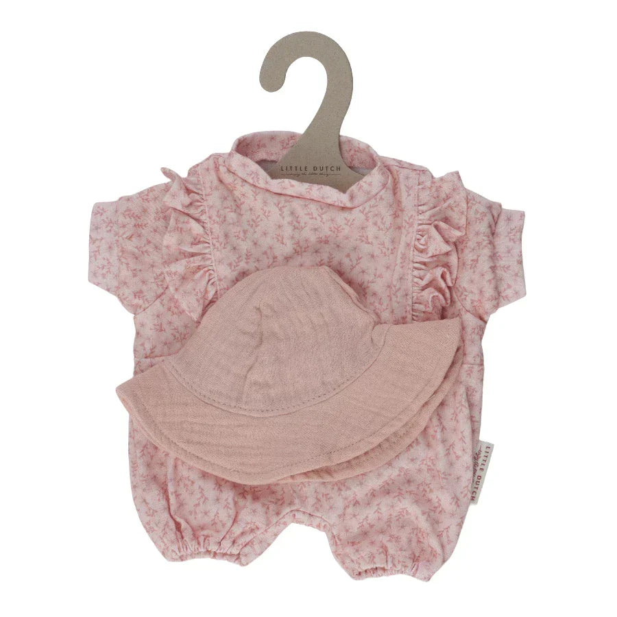 Little Dutch dukketøj i Pink med overall og langærmet body til babydukke