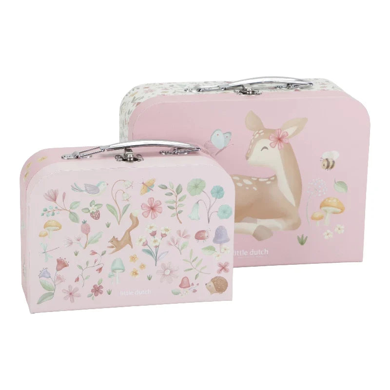 Little Dutch kuffertsæt med to legekufferter i Fairy Garden Pink med hjort