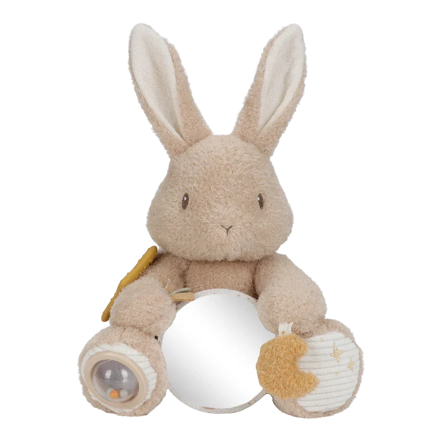 Little Dutch aktivitetsbamse i kaninform med teksturer og rangler til baby