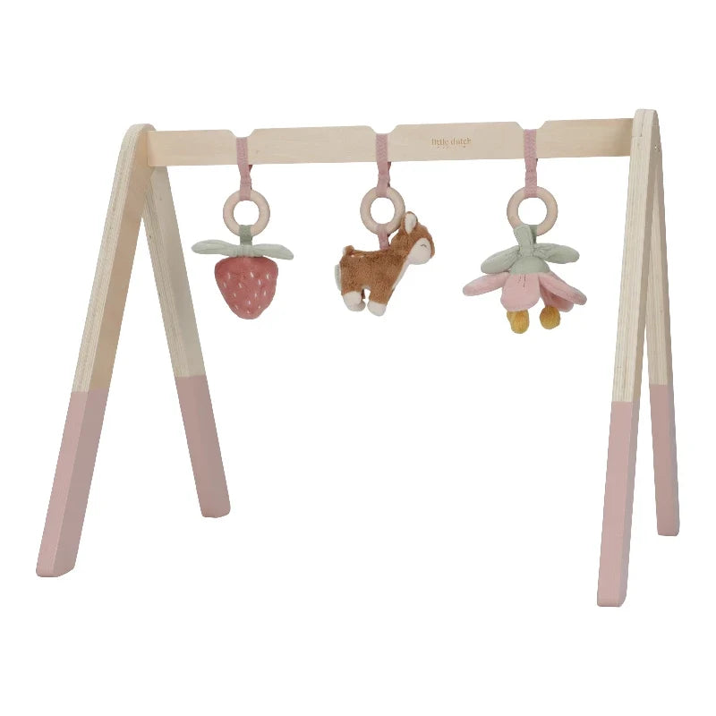 Little Dutch Baby Gym Fairy Garden aktivitetsstativ i træ med hjort, blomst og jordbær
