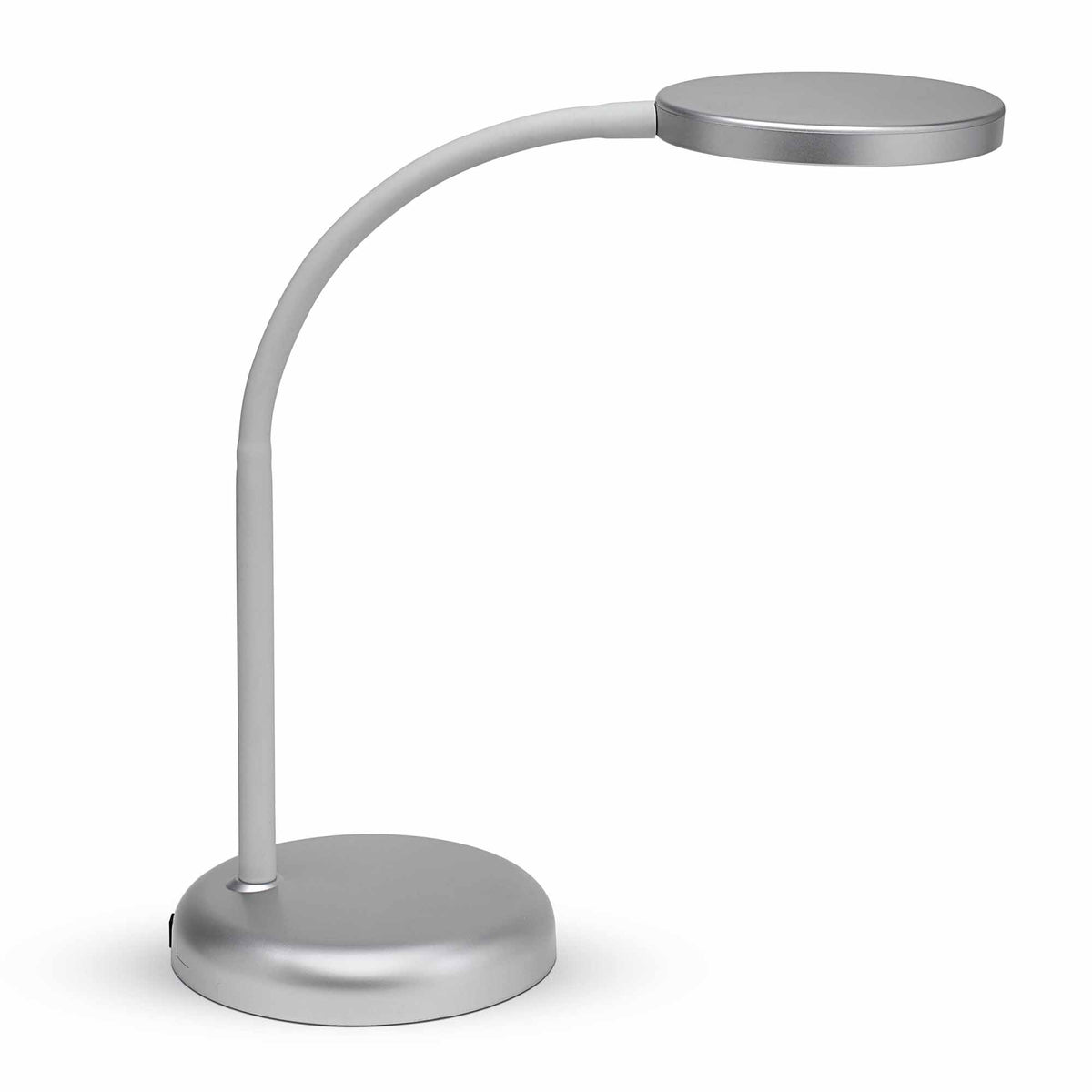 Sølvfarvet LED bordlampe med fleksibel arm, Maul MAULjoy