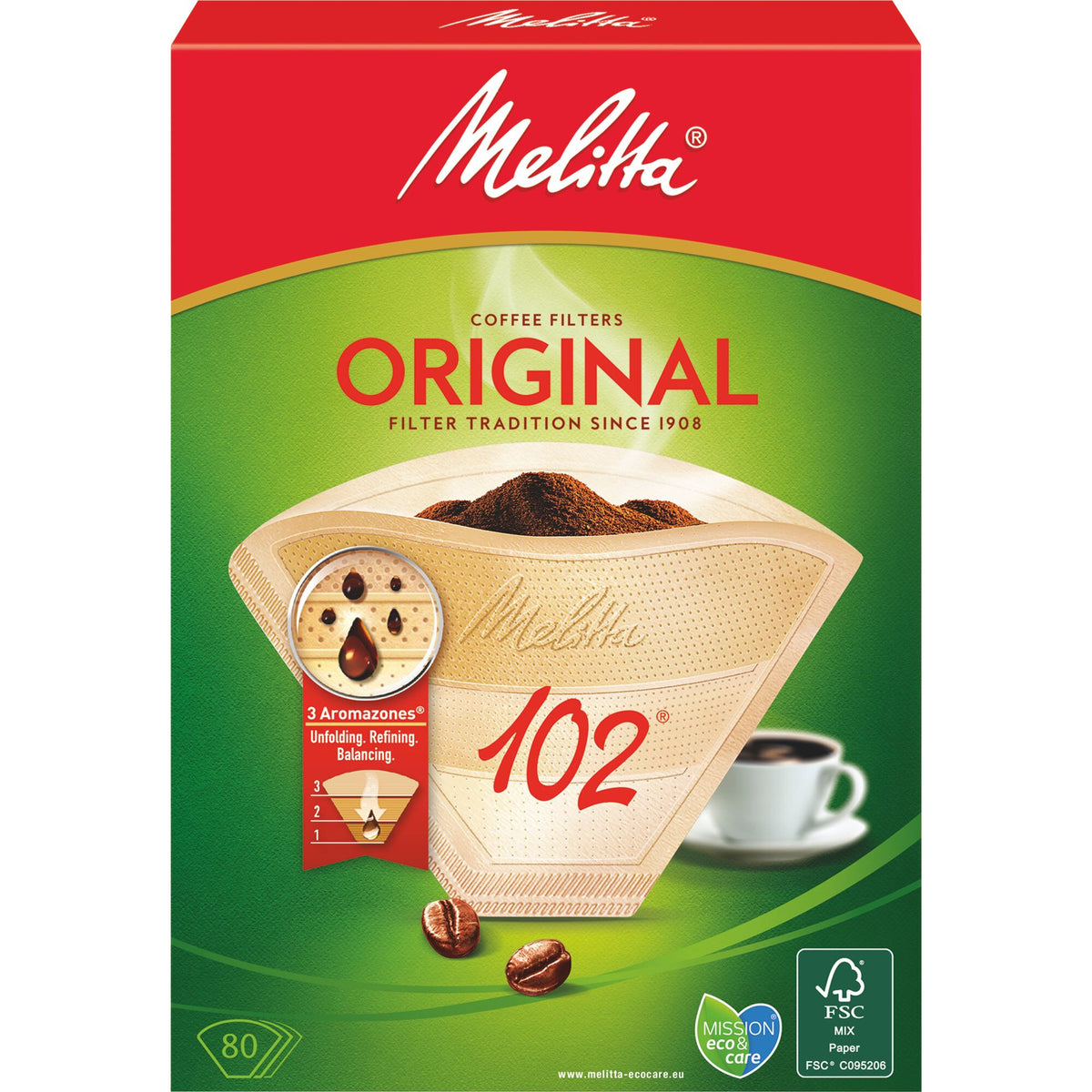 Melitta 102/80 ublegede kaffefiltre