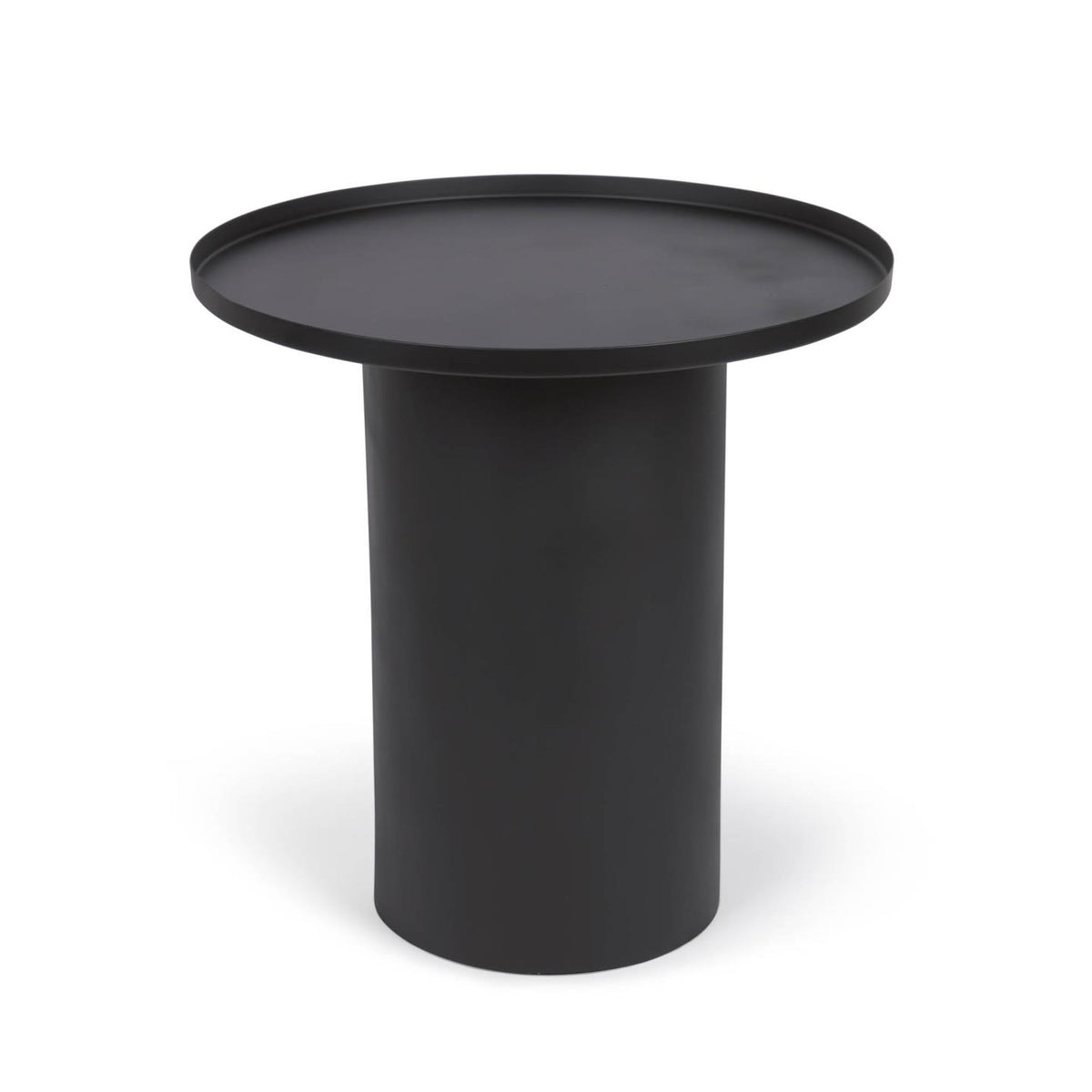 Kave Home Fleksa rundt sidebord i sort jern, Ø45 cm