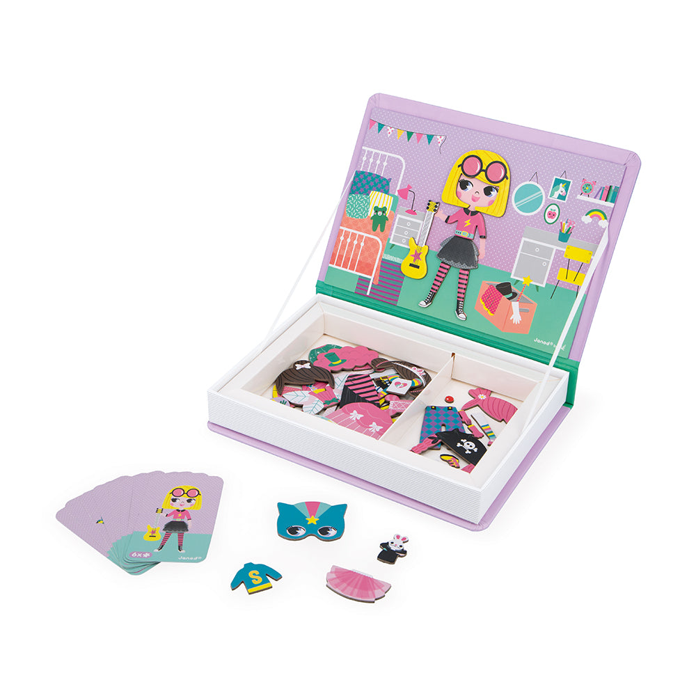 Janod Magnetibook Girl's Costumes magnetbog til børn