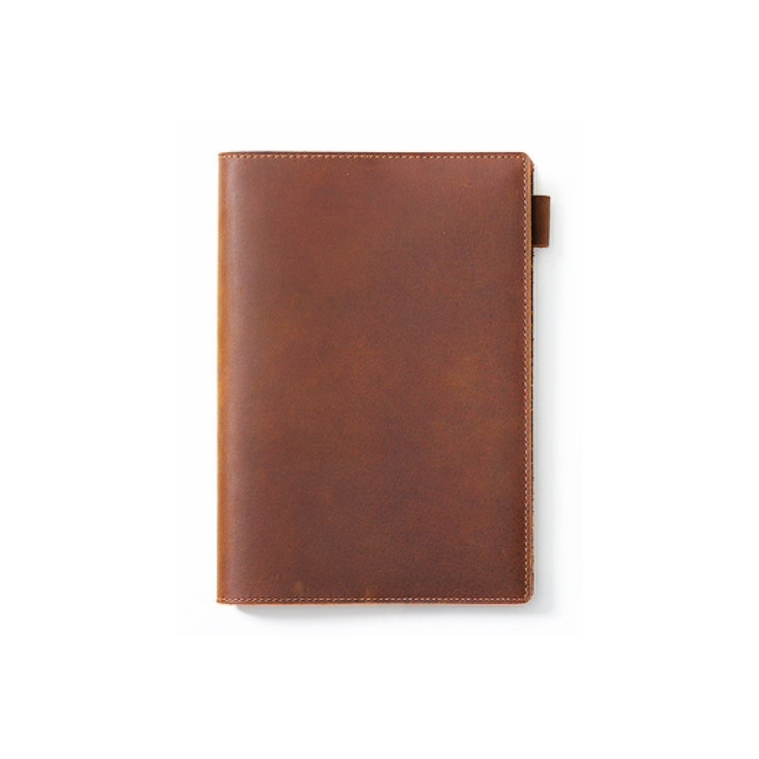 Brun lædernotesbog i Crazy Horse-læder fra Deskneat, vintage finish