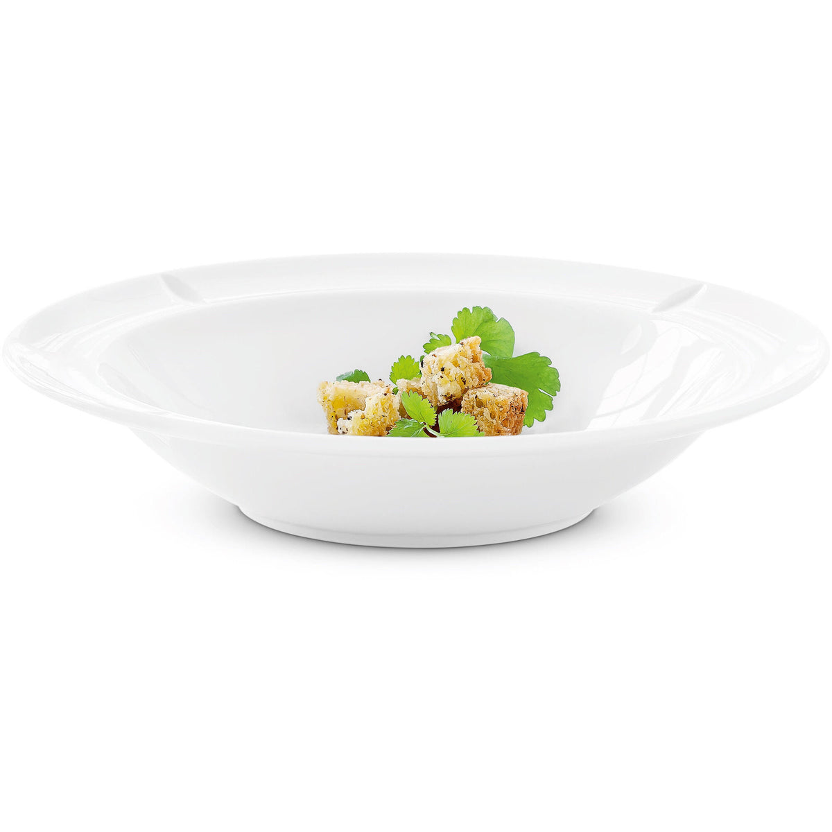 Hvid dyb tallerken fra Rosendahl Grand Cru Soft-serien med enkelt design