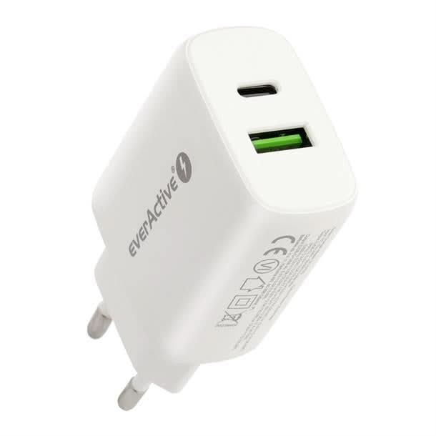 Se Intelligent USB hurtigoplader fra EverActive med både USB-A QC3.0 og USB-C PD PPS - 25W - Elektronik > USB-universaloplader - EverActive - Spotshop ✔ Kæmpe udvalg i  EverActive ✔ Hurtig levering: 1 - 2 Hverdage samt billig fragt - Varenummer: SPSH-SC-370Q og barcode / Ean: &