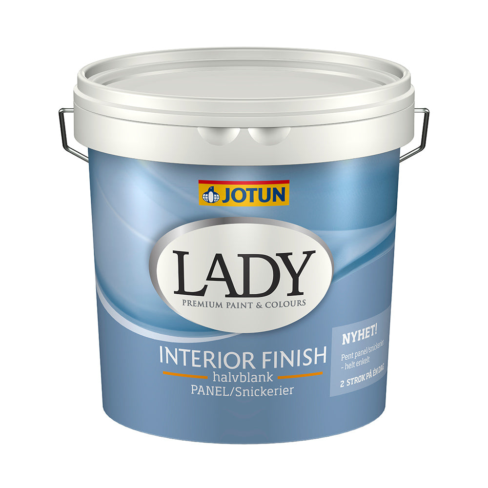 Dåse Jotun Lady Interior Finish Halvblank 40 træmaling på 2,7 liter