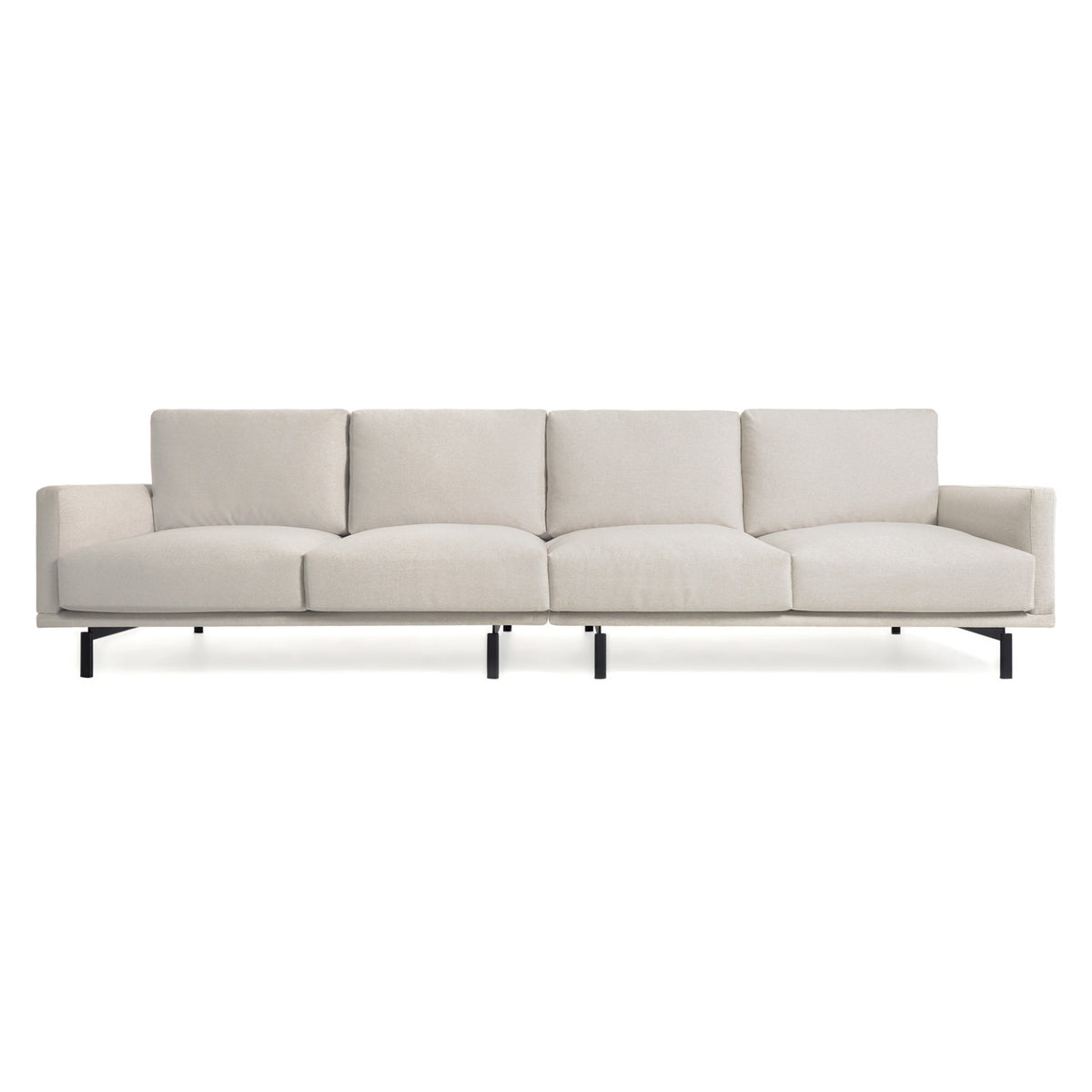 Kave Home Galene sofa til fire personer i beige genbrugsfibre og jern