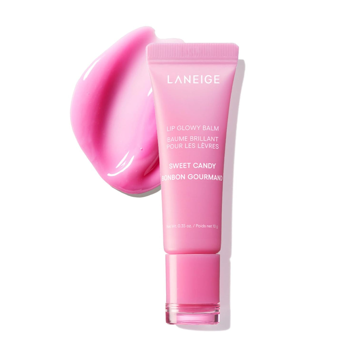 Laneige Lip Glowy Balm i varianten Sweet Candy – læbepomade i tube med glansfuld finish