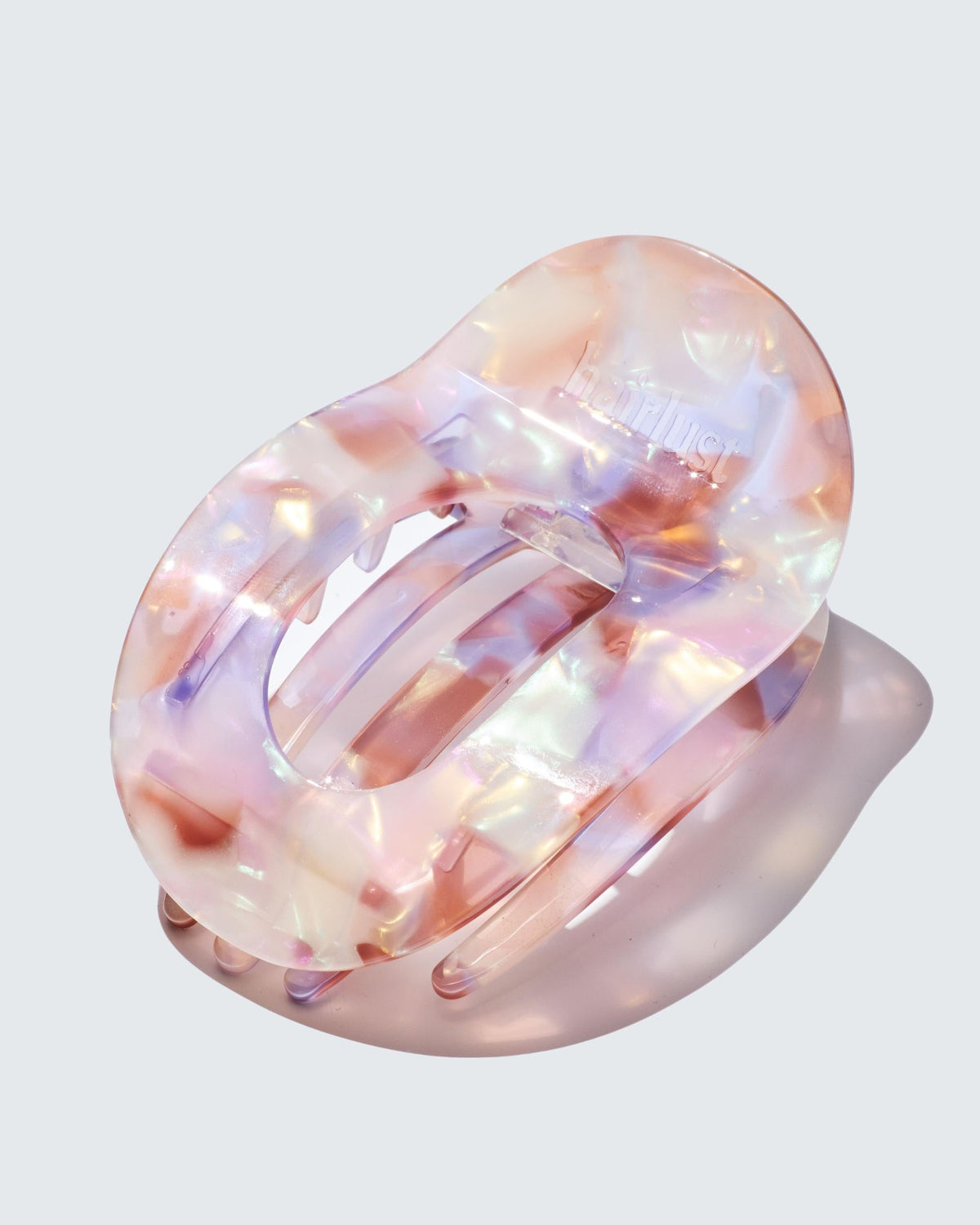 Stor flad hårklemme fra Hairlust i purple shell