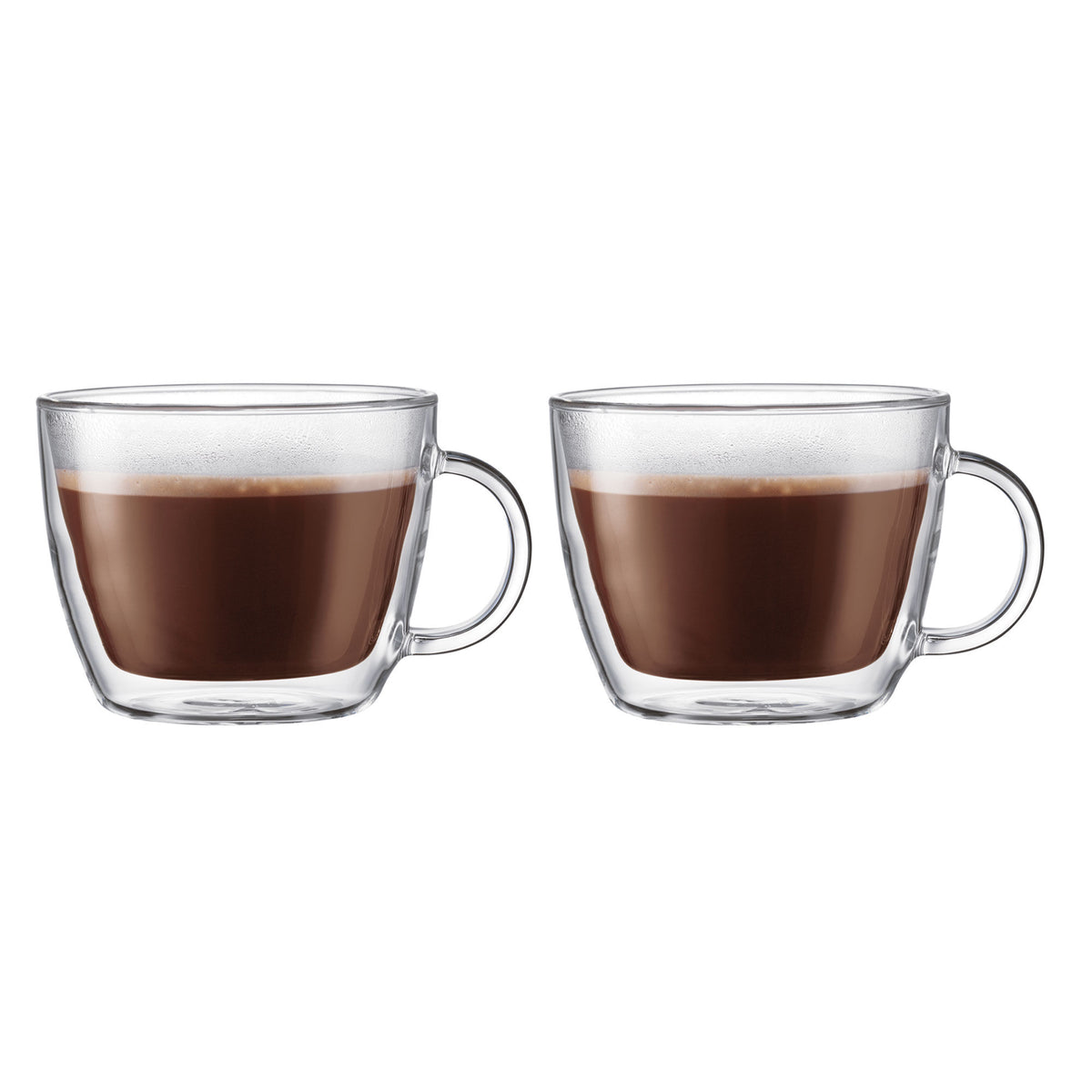 To Bodum Bistro dobbeltvæggede glas med hank til cafe latte