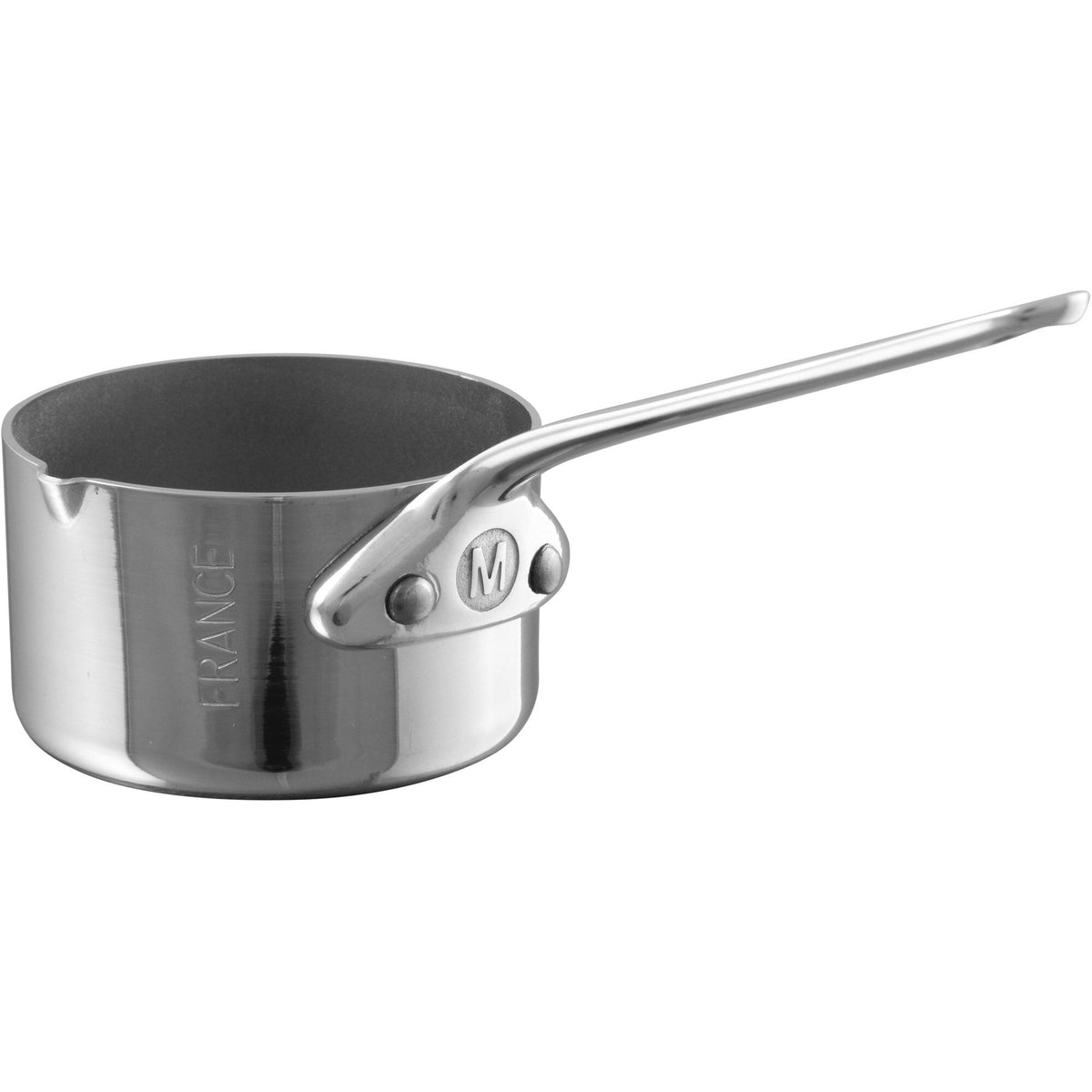 Mauviel Cook Style minikasserolle i rustfrit stål med hældetud, 15 cl