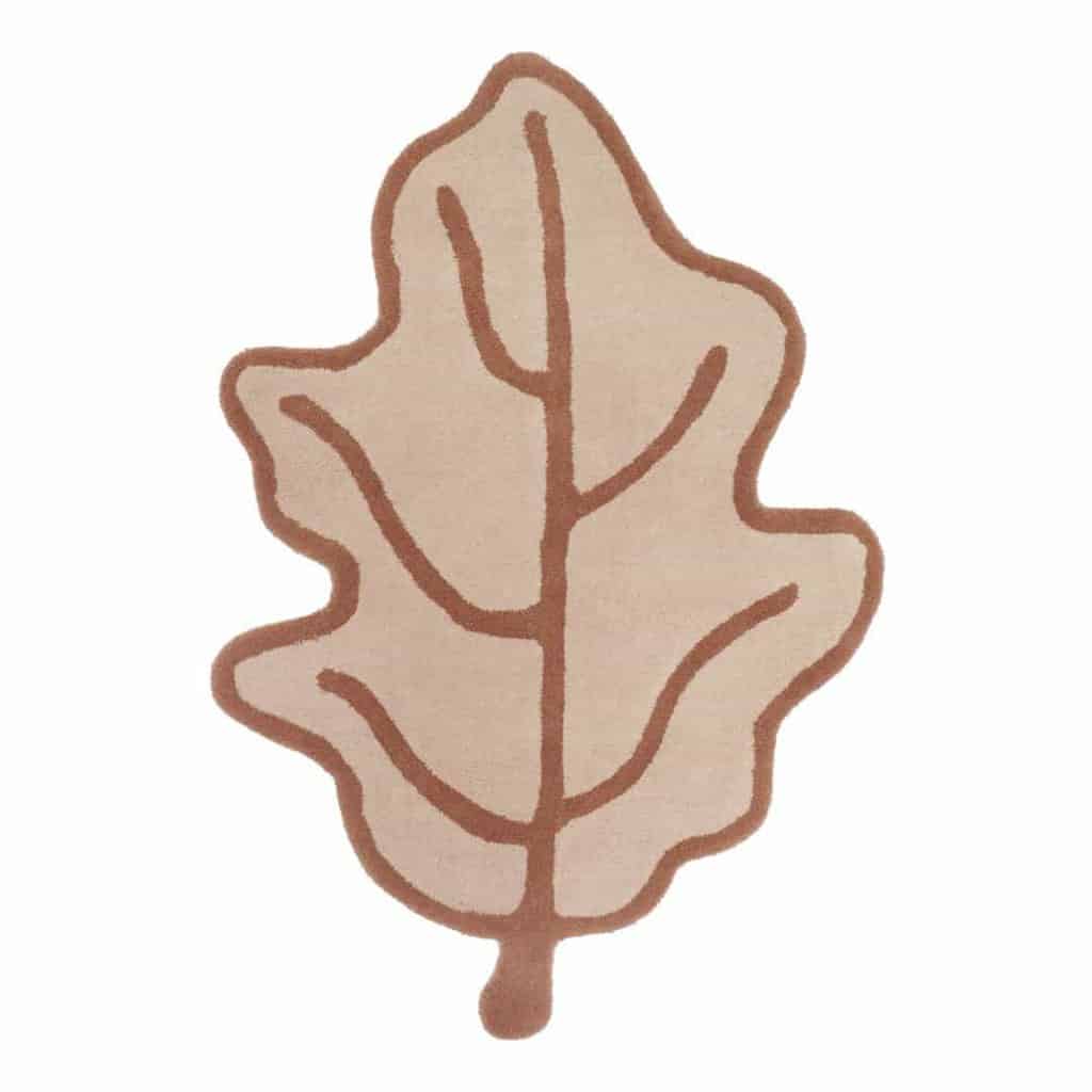 We Are Bitte Leaf gulvtæppe i brown af uld og bomuld til børneværelset