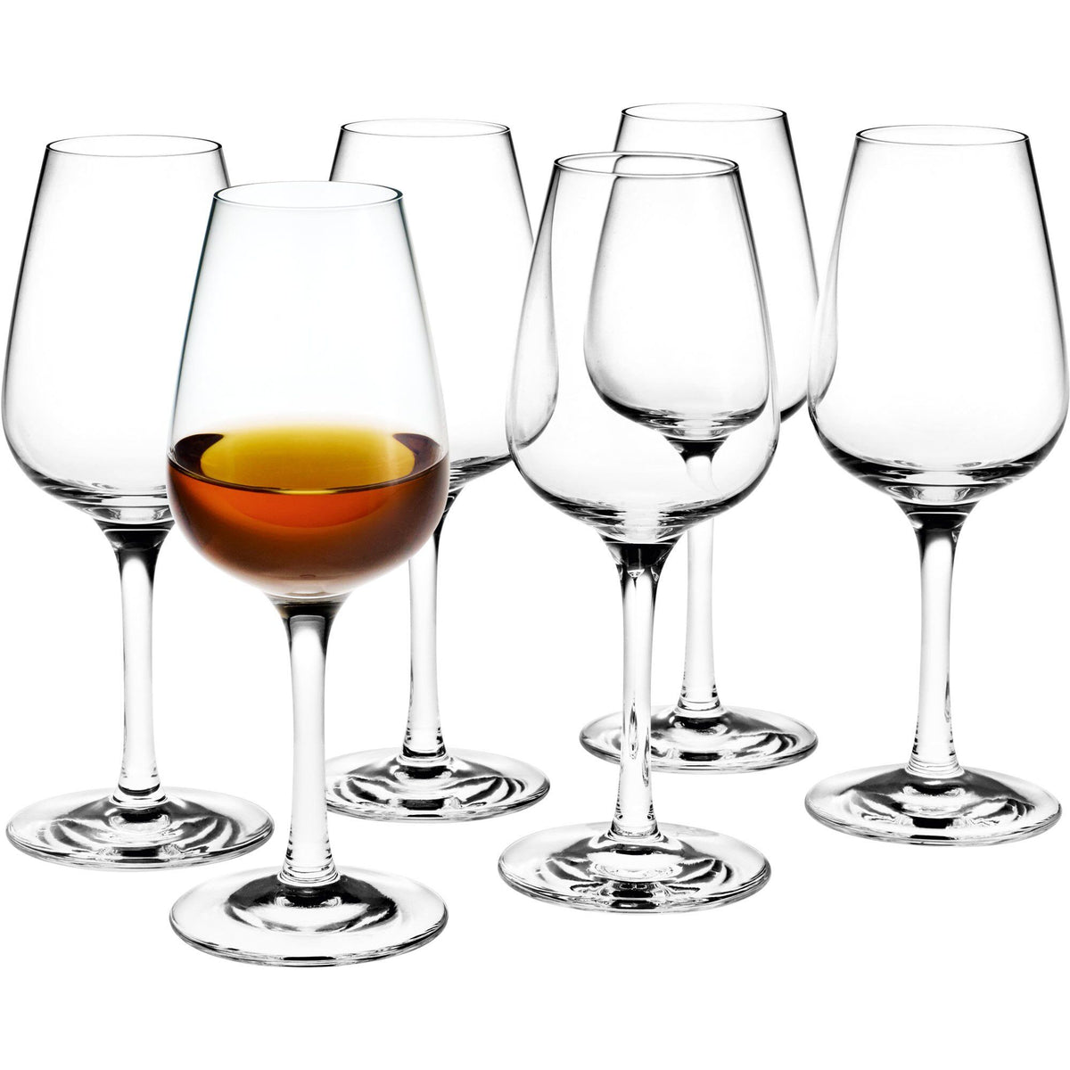 Seks Holmegaard Bouquet spiritusglas på 12 cl
