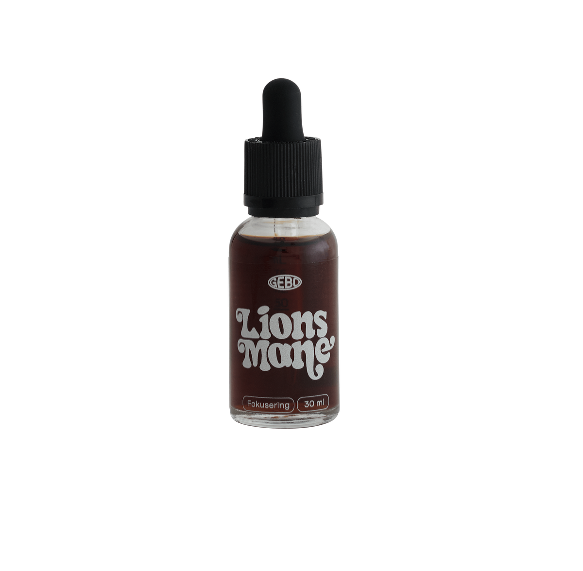 Flaske med Gebo økologisk svampeekstrakt Lion's Mane, 30 ml
