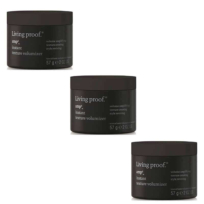 Pakke med tre Living Proof Amp2 Texture Volumizer à 57 g, styling-creme til tørt hår
