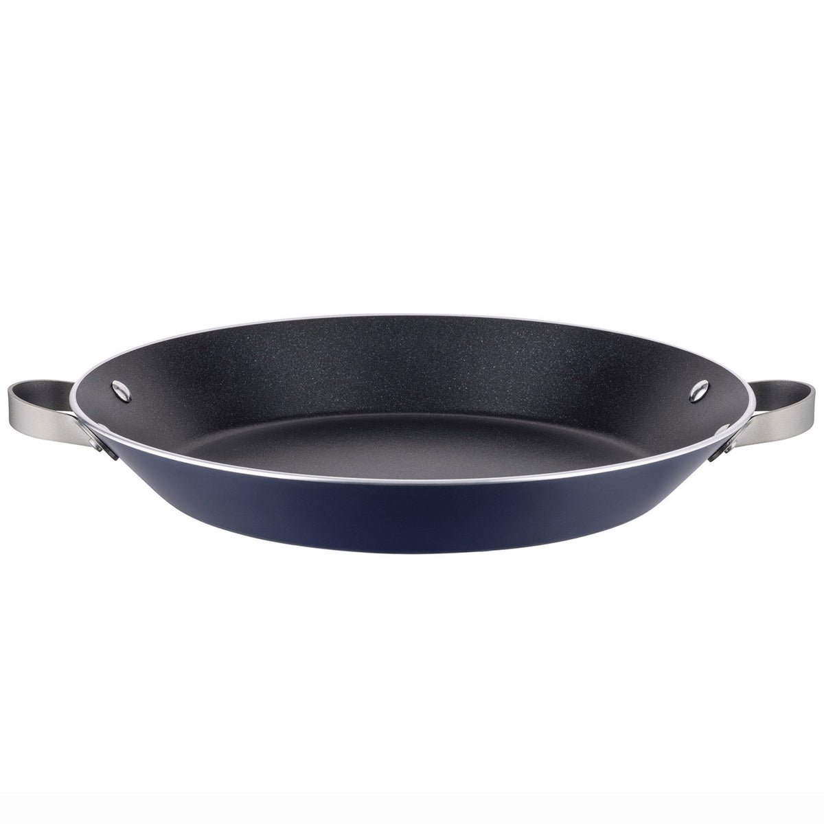 Blå Alessi Tama stegepande på 32 cm i aluminium med non-stick belægning