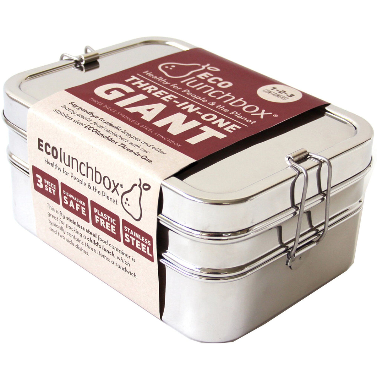 Eco lunchbox Three-in-One Giant madkasse med to store afdelinger