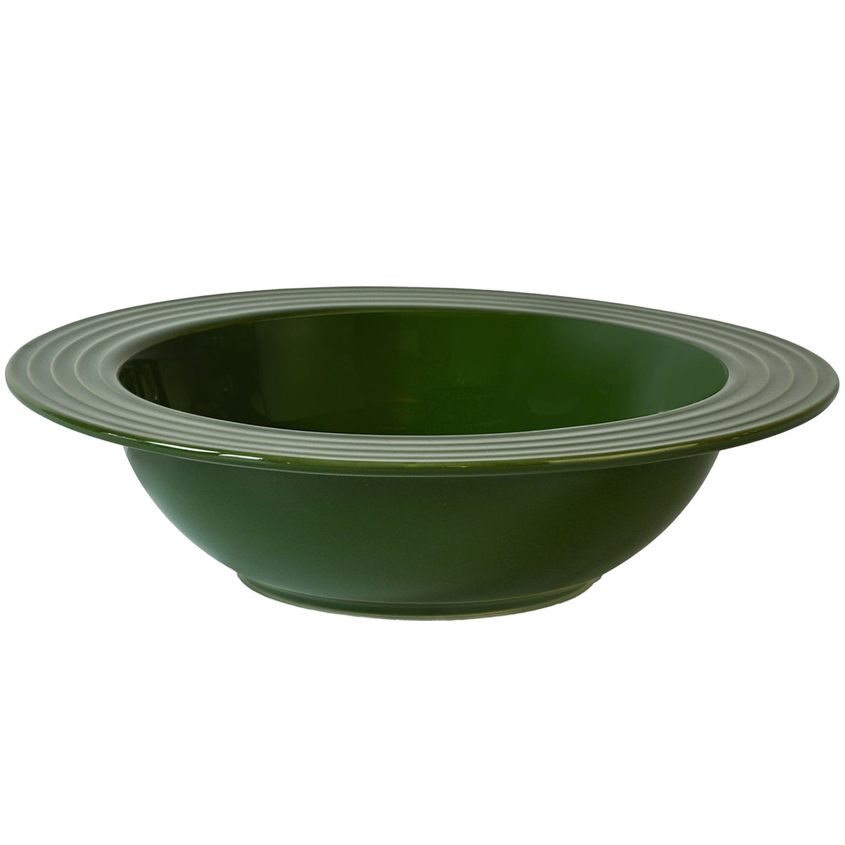 Grøn dyb tallerken fra Sagaform Coffee & More, 22 cm i diameter og 6 cm høj