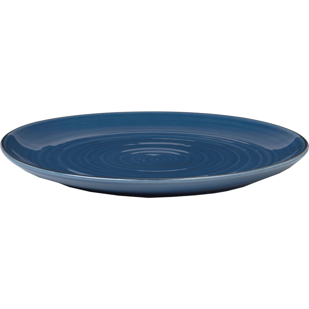 Kähler Colore tallerken i stentøj, 27 cm, berry blue med håndmalet kant