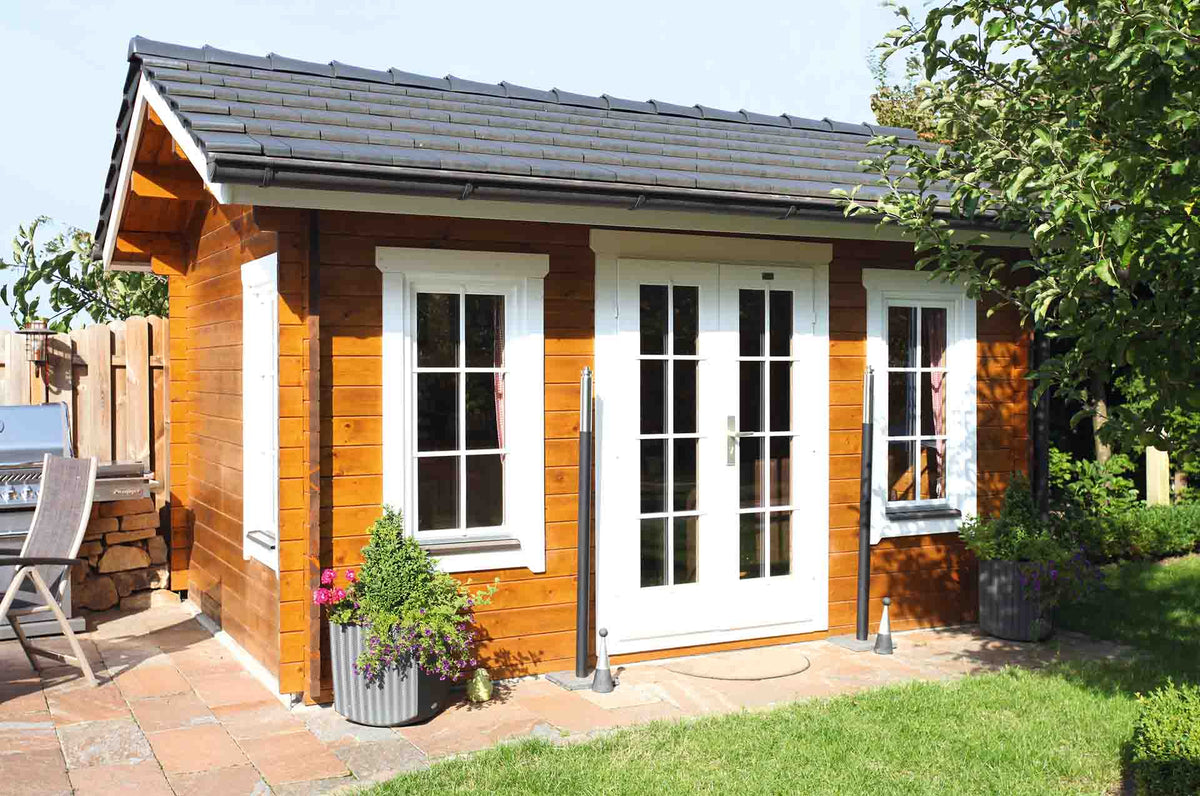 Lucille 1 havehus på 12,6 m² med dobbelt tag til isolering fra Sølund Huse