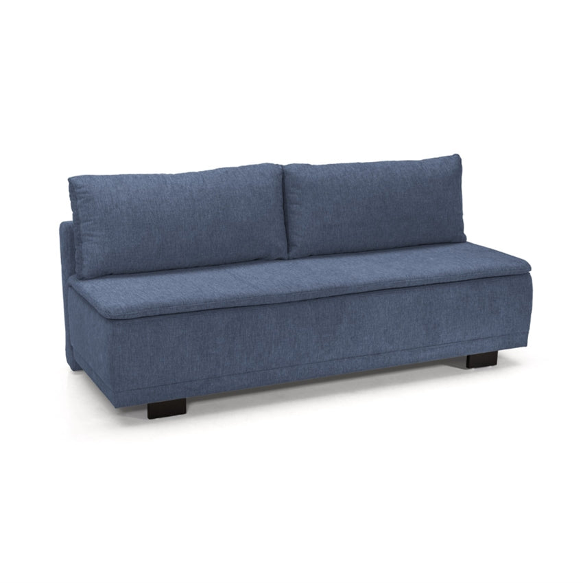 Blå Luneborg sovesofa i stof med opbevaring fra Scandinavian Living